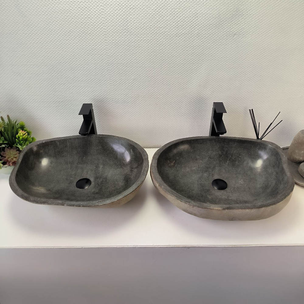 Раковина из речного камня ПАРА! RS-63831 56*44*15 2шт 0127
