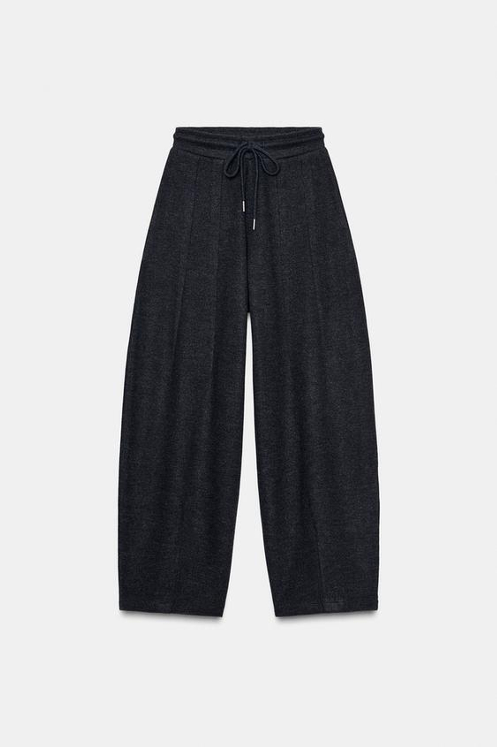 ZARA БРЮКИ BALLOON ИЗ МЯГКОЙ ТКАНИ В РУБЧИК, ТЕМНО-СЕРЫЙ