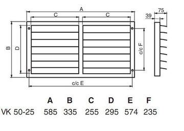 VK 50/25 Инерционная решетка Systemair