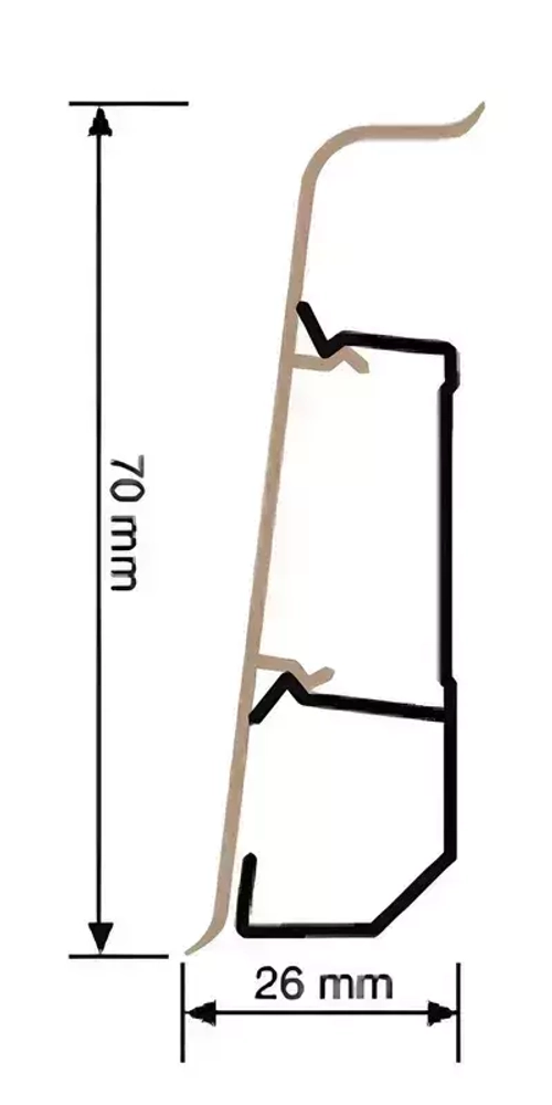 Плинтус ПВХ Aberhof ABF-70 7016 Дуб Кавказский 70x26х2200 мм