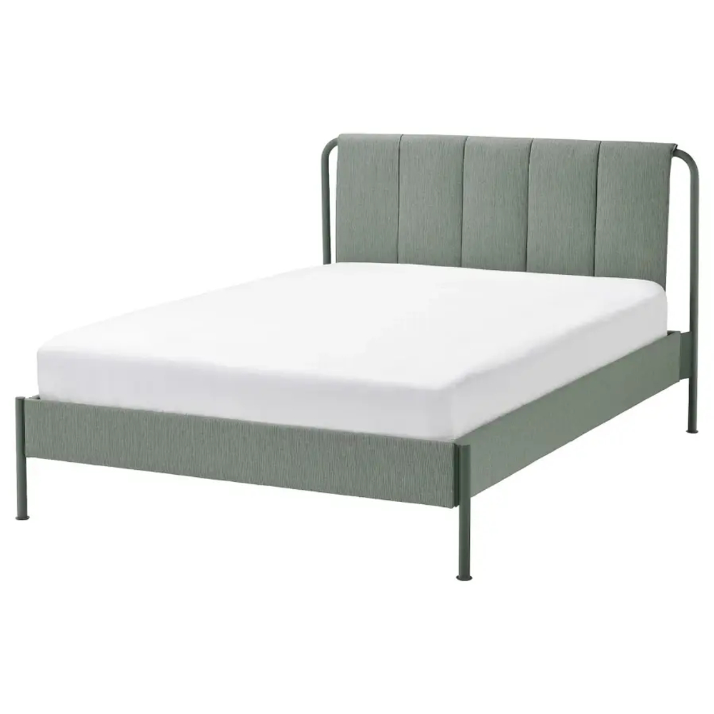 Каркас кровати мягкий - IKEA TÄLLÅSEN/TALLASEN, 200х140 см, серо-зеленый, ТЭЛЛАСОН ИКЕА
