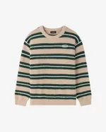 Свитер Ymkashix Soft Strips песочный/темно-зеленый