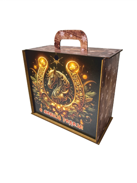 Деревянная Новогодняя упаковка, чемодан На Счастье