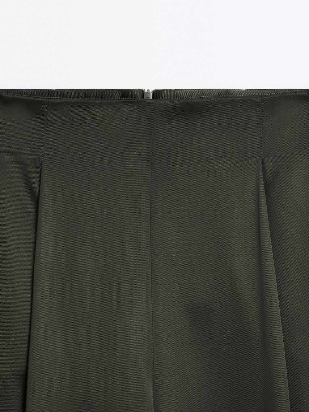 Massimo Dutti Широкие брюки из атласа - STUDIO, темно-зеленый