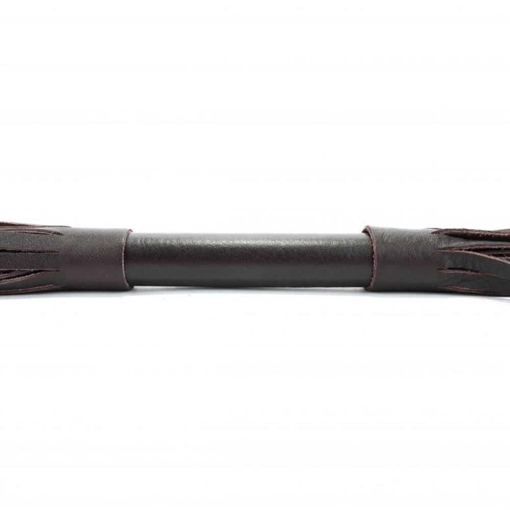 Коричневая кожаная плётка - 60 см. (Цвет: коричневый)