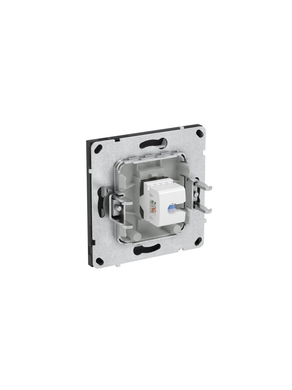 Розетка компьютерная 1-м KANT RJ45 кат.6A без шторки черн. уголь DKC 7012673