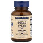 Wiley's Finest, омега-3 с витаминами K2 и D3, 60 капсул