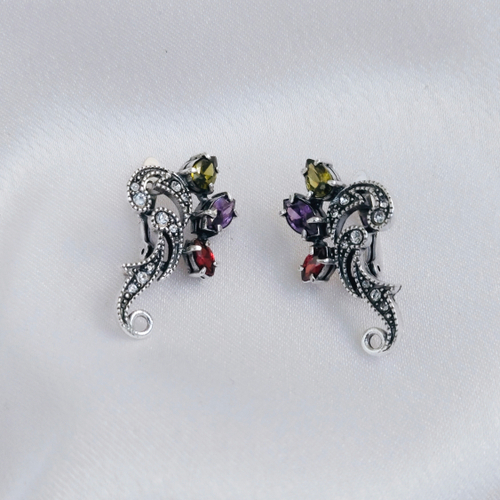 "Марелла мод."  серьги в серебряном покрытии из коллекции "Идиллия Jenavi" от Jenavi с английским замком