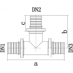 Тройник ONE PLUS 20 латунь акс. (80/10)