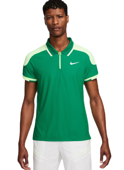 Мужское теннисное поло Nike Court Slam Dri-Fit ADV Tennis Polo - malachite/barely volt/coconut milk/white