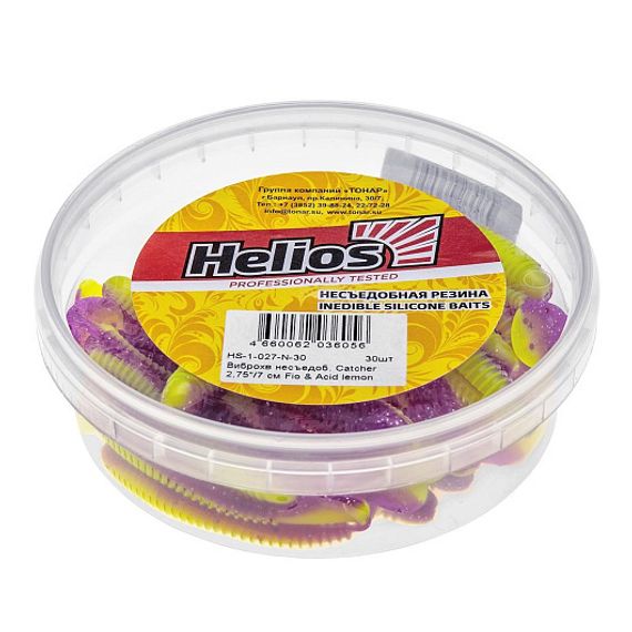 Виброхвост несъедоб. Catcher 2,75&#39;/7 см Fio &amp; Acid lemon 30шт. (HS-1-027-N-30) Helios