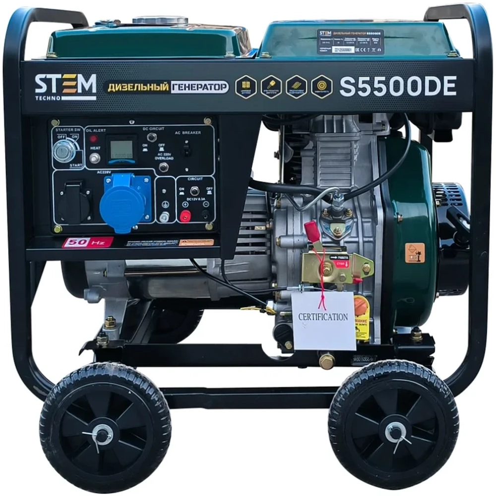 STEM Techno S5500DE генератор дизельный (5.5 кВт, электростартер, дисплей, подогрев) ГЕН018