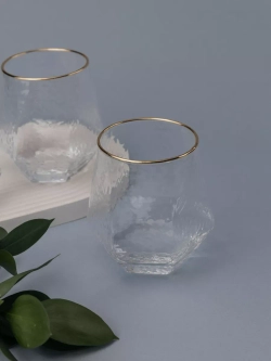 Набор шестигранных бокалов с рифленым стеклом 6 шт 300 мл.