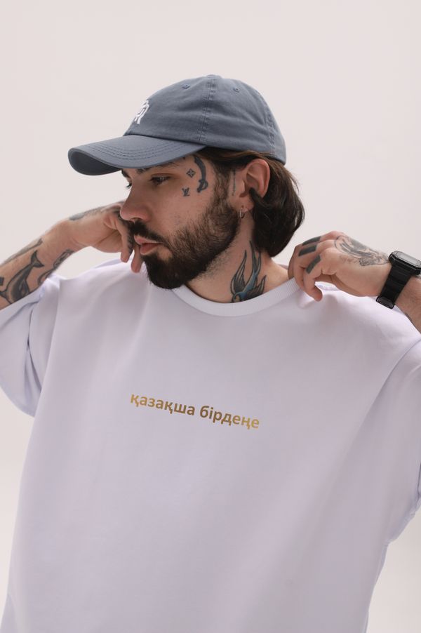 Футболка оверсайз(унисекс) плотная «ЧТО-НА КАЗАХСКОМ»