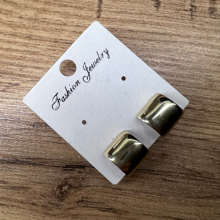 Клипсы Пластина квадрат 11 мм выпуклый изогнутый металл золотистый