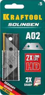 KRAFTOOL Solingen А02, 5 шт, трапециевидные лезвия (09627-S5)