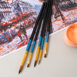 Набор кистей DELI "Color Emotion" для акварели и гуаши, синтетика, 5 штуки в уп.,  №1, 3, 5, 8