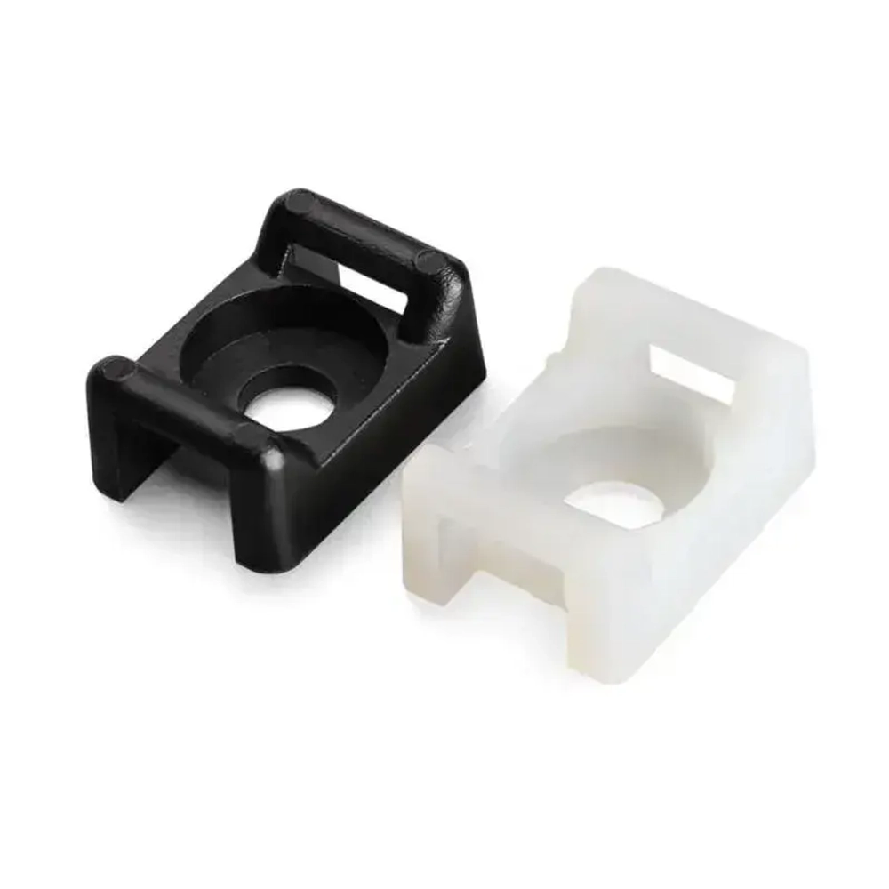 Площадка под хомуты, монтажная под винт Fortisflex ПМО 15х10 мм, черная, 100 шт