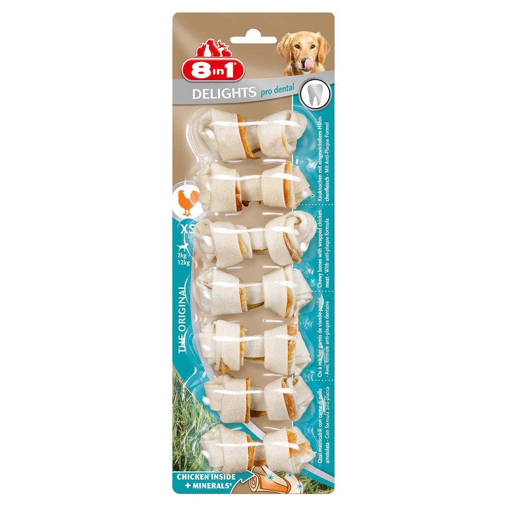 8in 1 Delights XS косточки с куриным мясом для мелких собак с минералами 7,5 см 7 шт