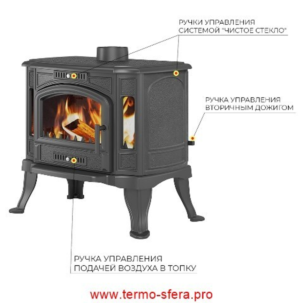 Печь-камин Везувий KZ-14S "Антрацит"