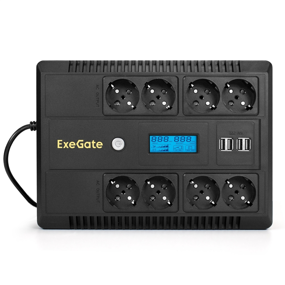 Источник бесперебойного питания  Exegate NEO Smart LHB-850.LCD.AVR.8SH.CH.RJ.USB