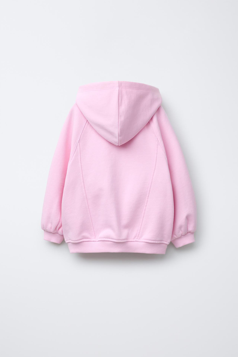 ZARA БАЗОВАЯ ХУДИ С ВЫШИВКОЙ И МОЛНИЕЙ, ПАСТЕЛЬНО-РОЗОВЫЙ