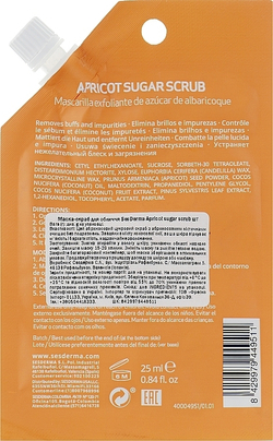 Sesderma BEAUTYTREATS Apricot Sugar Scrub Mask - Маска-скраб для лица с абрикосовым сахаром и кокосовым маслом, 25 мл