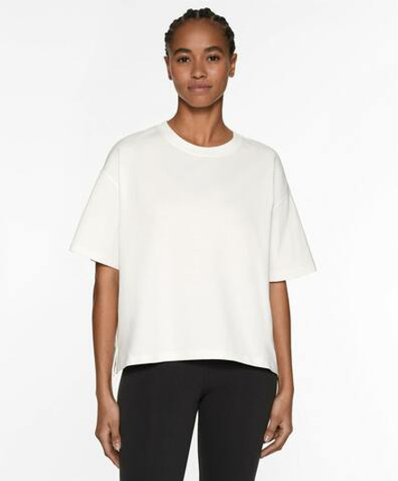 Oysho Футболка из 100%-го хлопка с короткими рукавами, белый