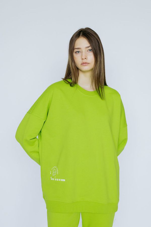 Толстовка Кот-агрессор Зеленая - фото 1