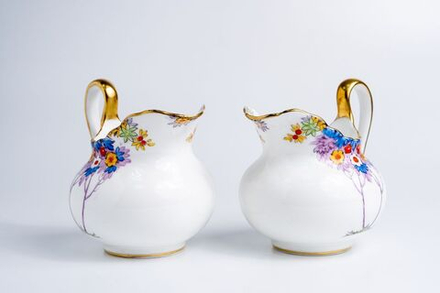 Пара молочников из сервиза Woodland в стиле ар-деко