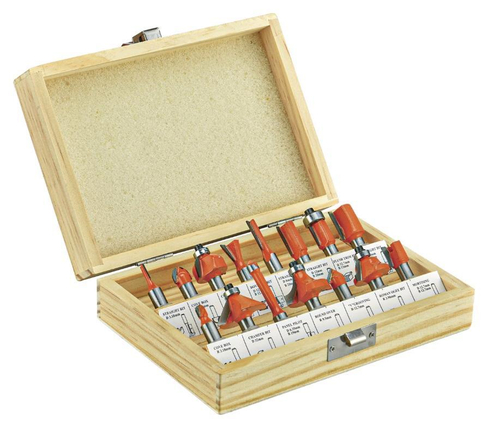 Набор фрез по дереву 15шт хвостовик 8мм (ACTW09-015X) P.I.T.