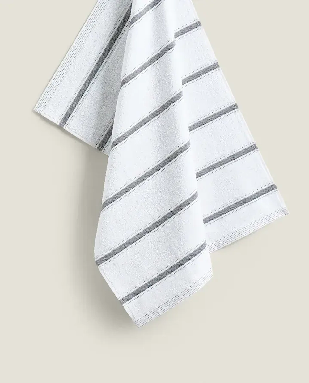 ZARA HOME ХЛОПЧАТОБУМАЖНОЕ ПОЛОТЕНЦЕ, СЕРО-КОРИЧНЕВЫЙ