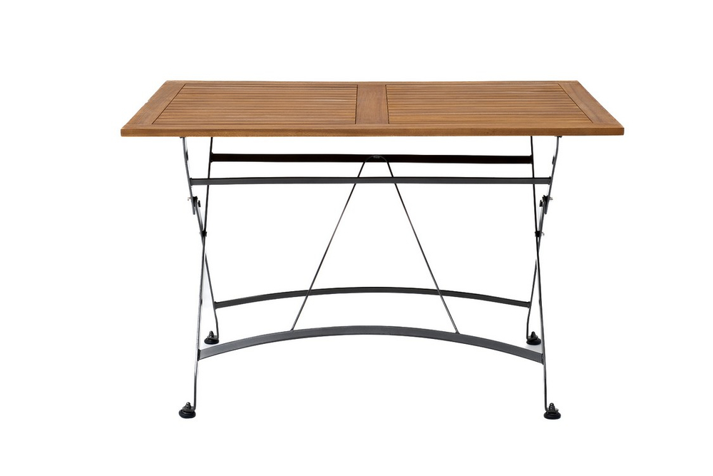 Стол из акации Joygarden ЛАТА складной 120 см, Blackmetal (черный), коричневый