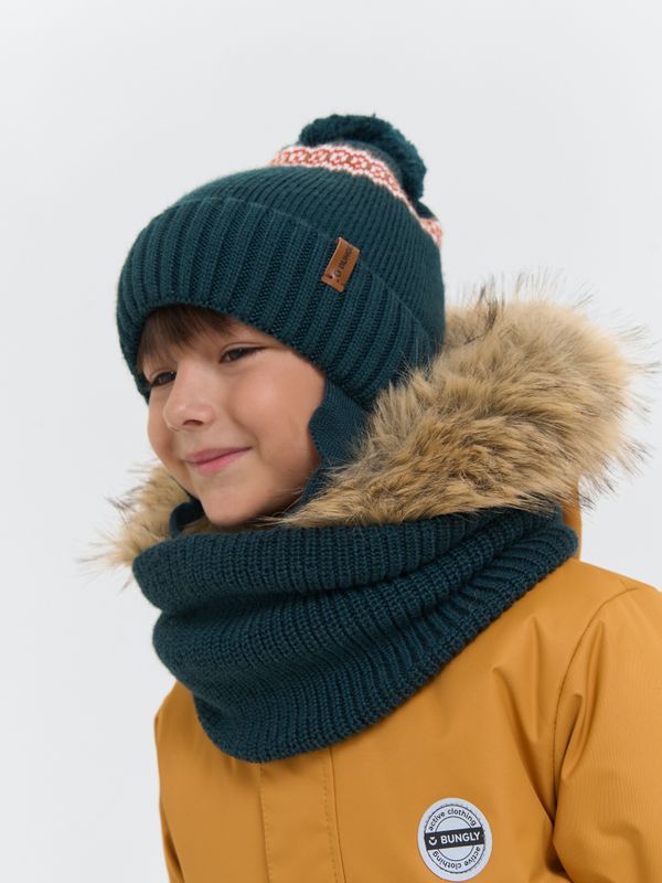 Шапка зимняя из смесовой шерсти с флисовым подкладом 