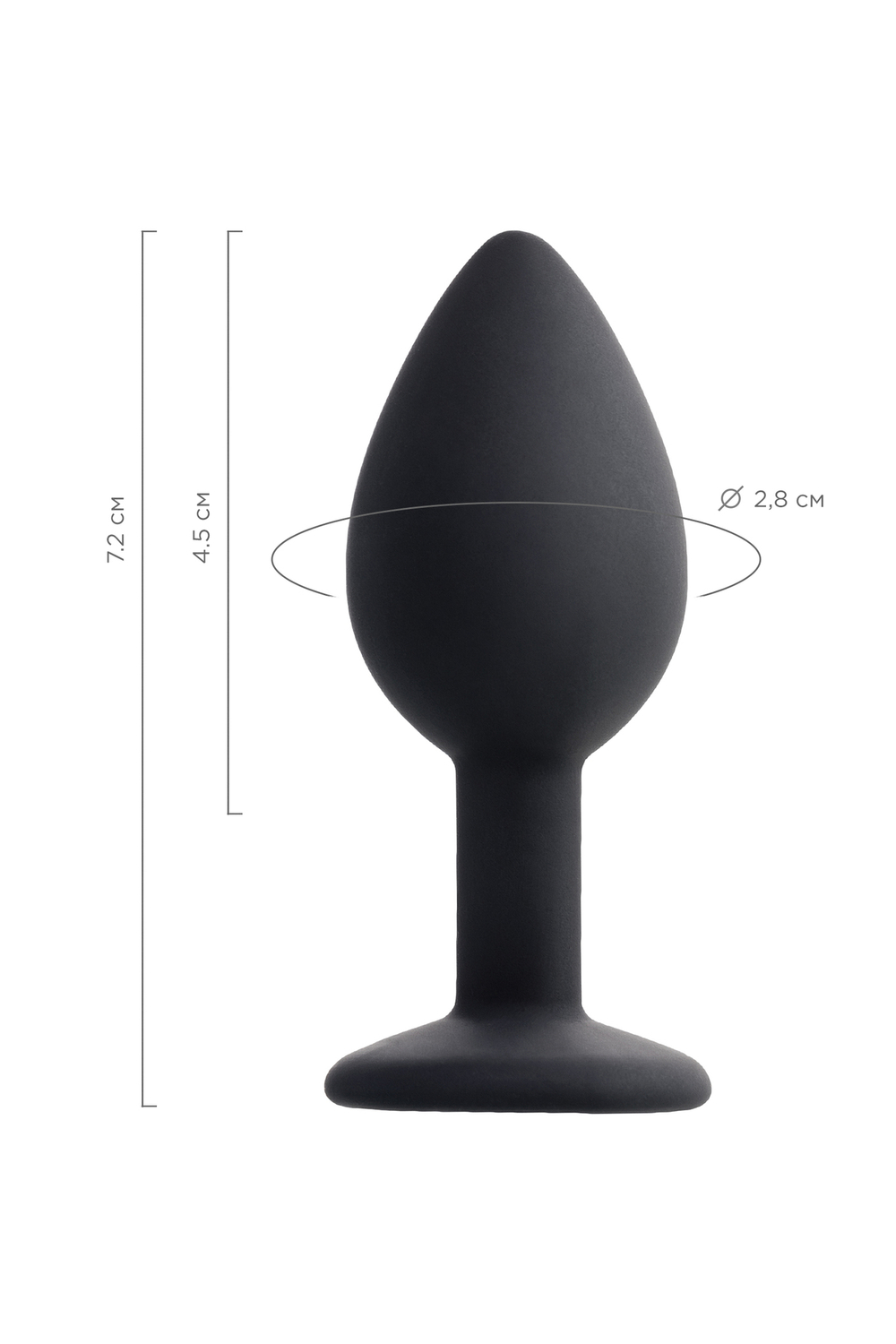 Анальная втулка POPO Pleasure со стразом S, силикон, черная, Ø 2,8 см