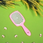 Расческа массажная «Magic Style», прямоугольная, цвет розовый, 20*8,3см●