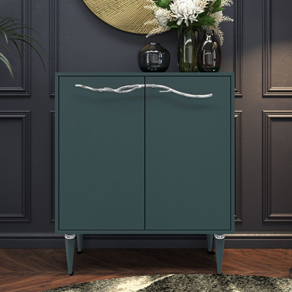 Комод Арт Колор matte Классик Сильвер с 2 полками Зеленый бирюзовый матовый