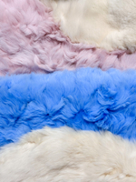 Вязаный детский плед из натурального меха рекс "Зайчик" 120х80 см (голубой)