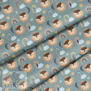 Отрез хлопка "Лев и радуга"