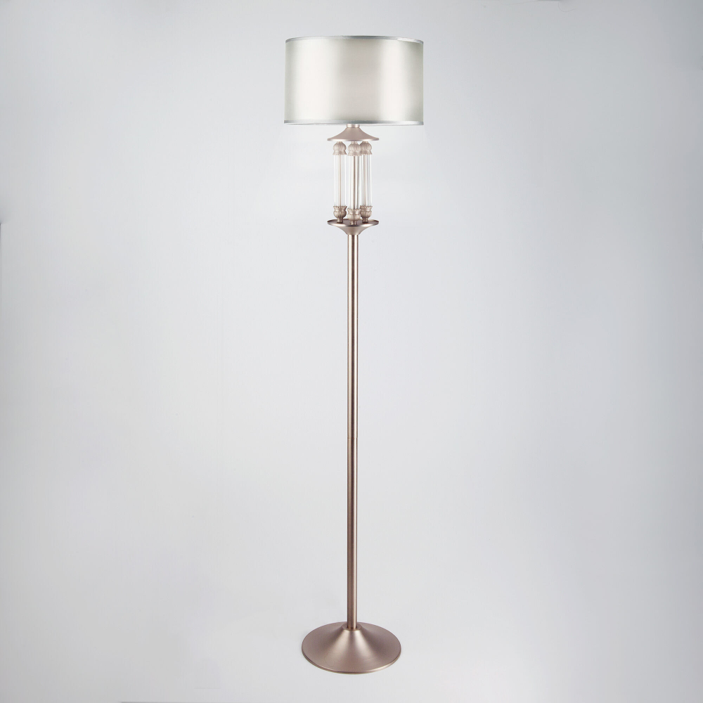 Классический торшер с абажуром 01046/1 сатин-никель