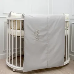 Комплект постельного белья Lollycottons Коники-сны универсальный 6 предметов, Серый