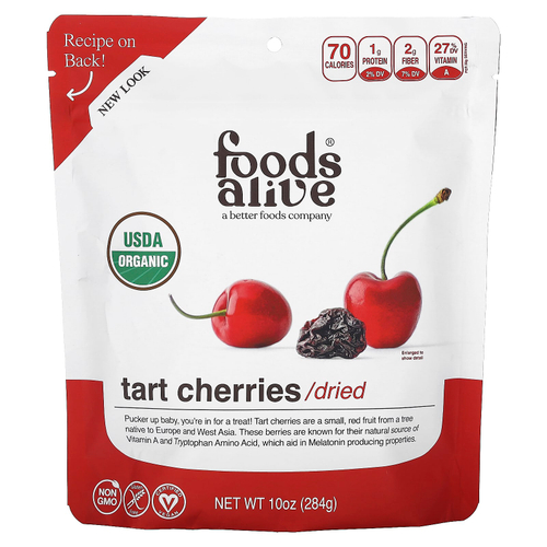 Foods Alive, органическая вишня, сушеная, 284 г (10 унций)