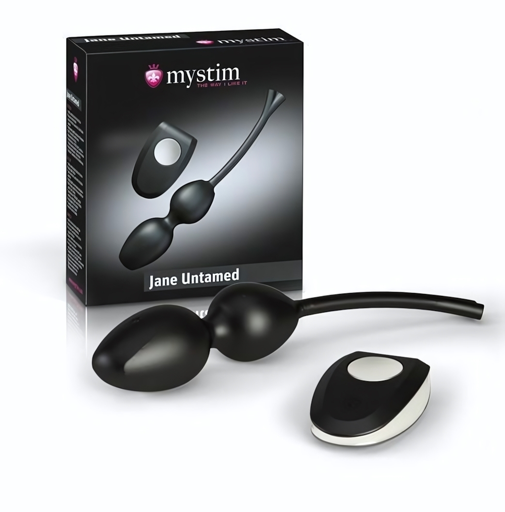 Вагинальные виброшарики с миостимуляцией и пультом ДУ Jane Untamed (Цвет: черный)