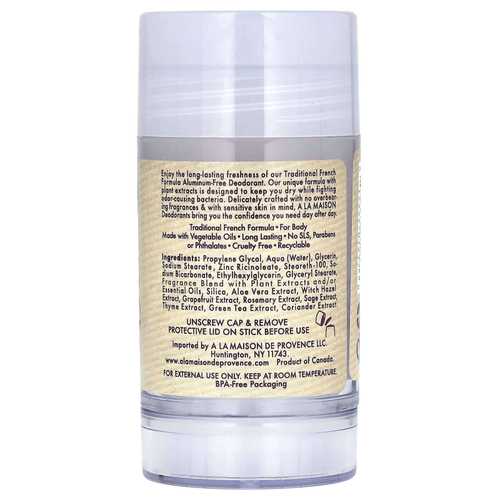 A La Maison de Provence, дезодорант, лаванда и алоэ, 70 г (2,4 унции)