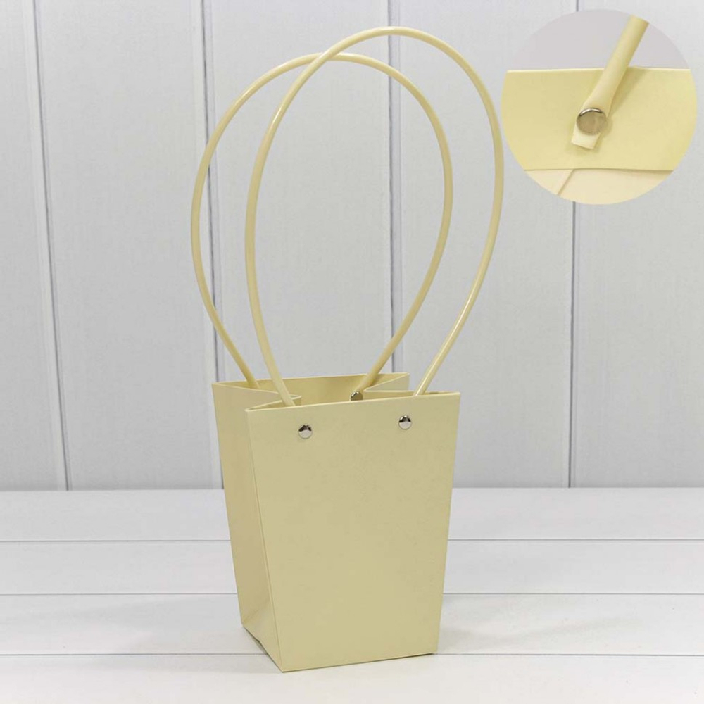 Пакет подарочный 15.5х13х9.5см Ваза для цветов (Бежевый)