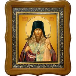 Петр Зверев, архиепископ Воронежский, священномученик. Икона на холсте.