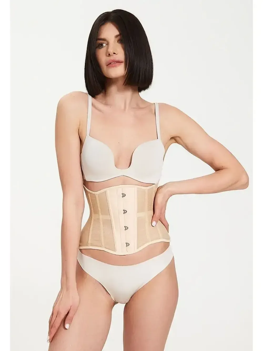 Нюдовый прозрачный корсет MINI