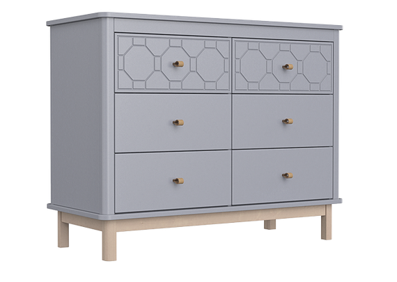 Комод Classic 6 ящиков с фрезеровкой &quot;Мозаика&quot; (серый)