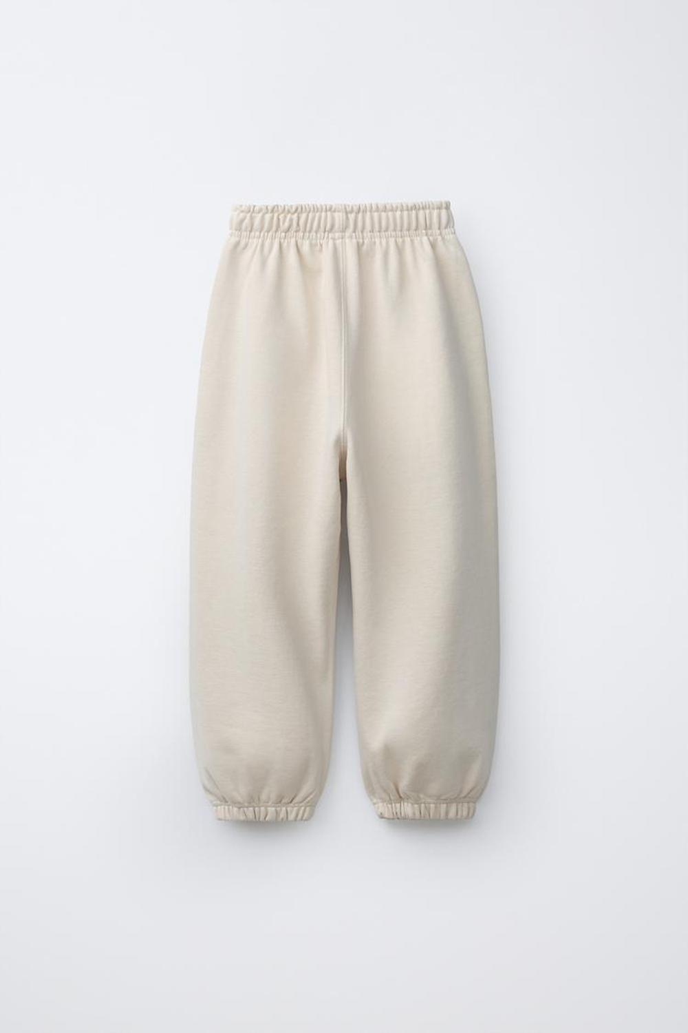 ZARA ФЛИСОВЫЕ БРЮКИ BALLOON С НАДПИСЬЮ, ЭКРЮ