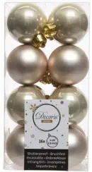 Набор пластиковых шаров Милена 40 мм, жемчужный, 16 шт, Kaemingk (021790)